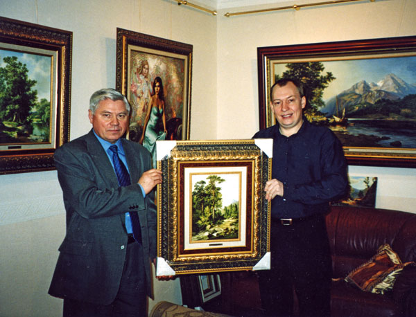 Председатель Верховного суда России В.М. Лебедев в студии художника